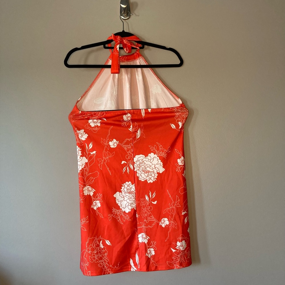 Halter Dress Swim Suit Cover Up Orange Floral S/M.
Very good condition - Picture 2 of 2